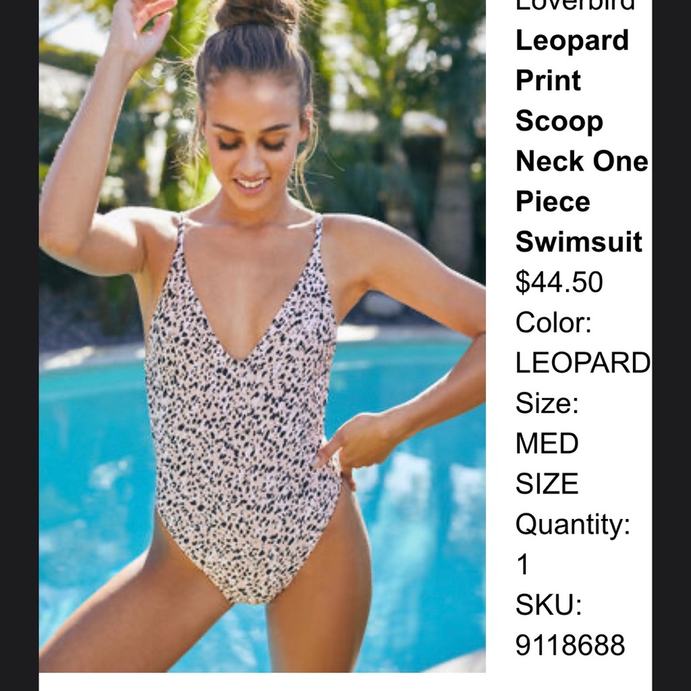 Leopard Lovebird one piece swimsuit